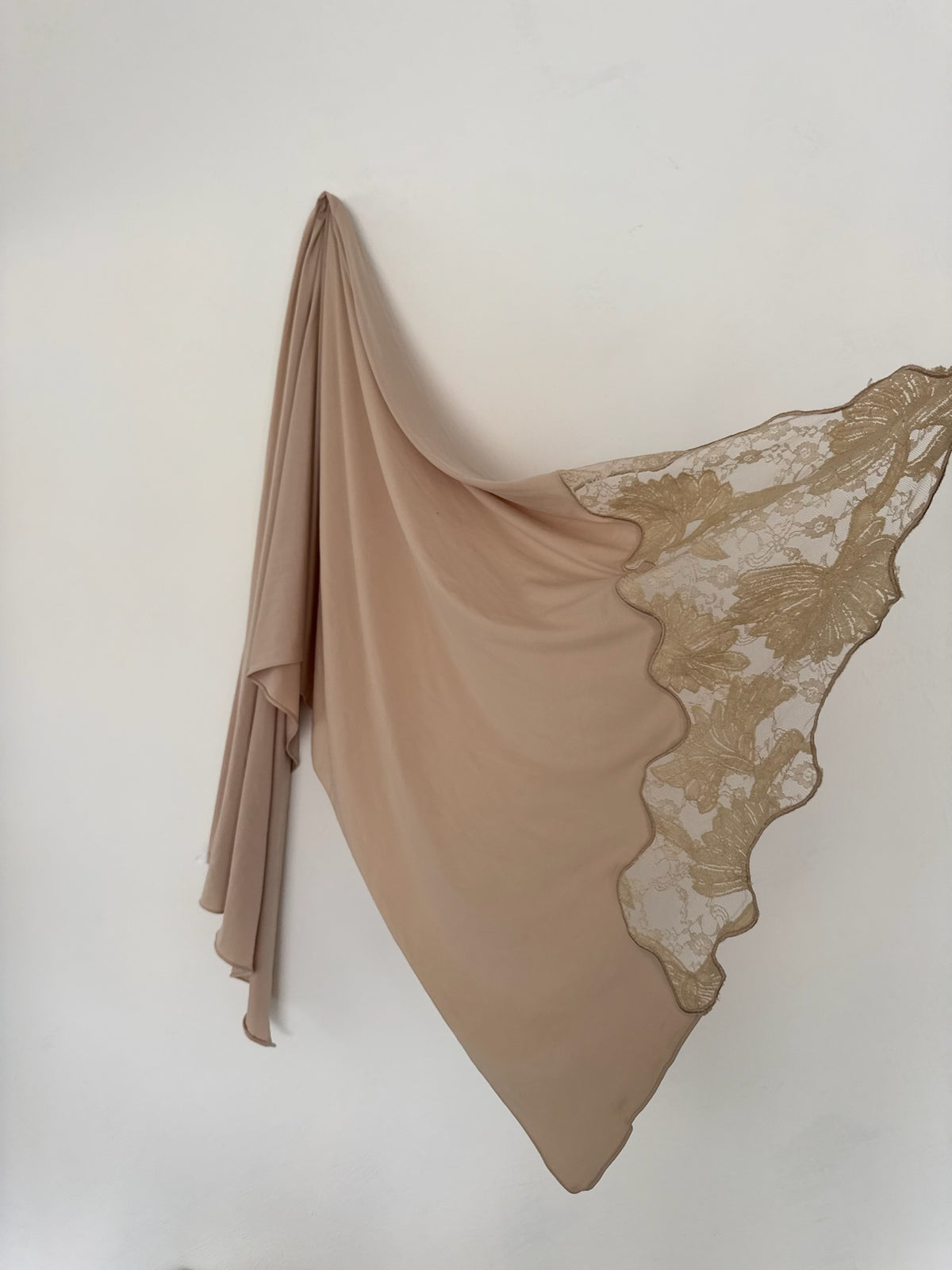Voile Hijab dentelle premium beige