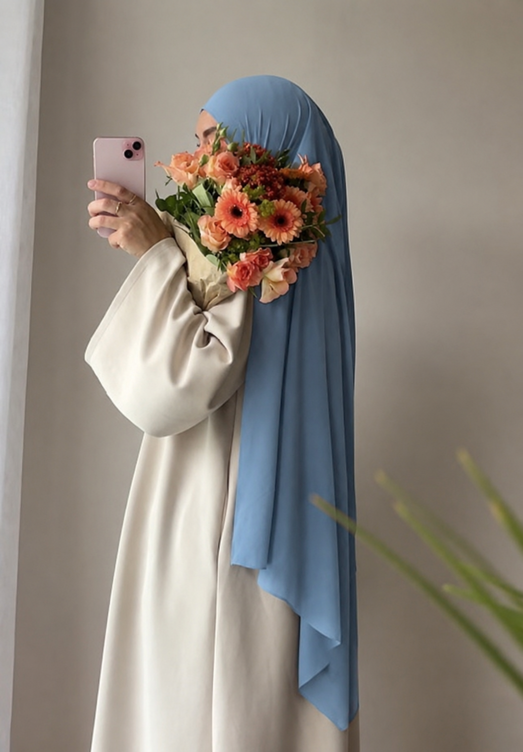 Pastel blue Airsoft hijab
