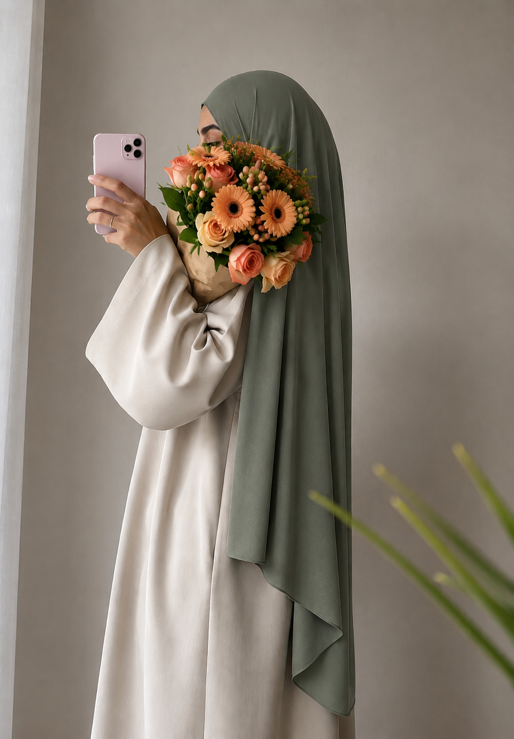 Taupe beige Airsoft Hijab