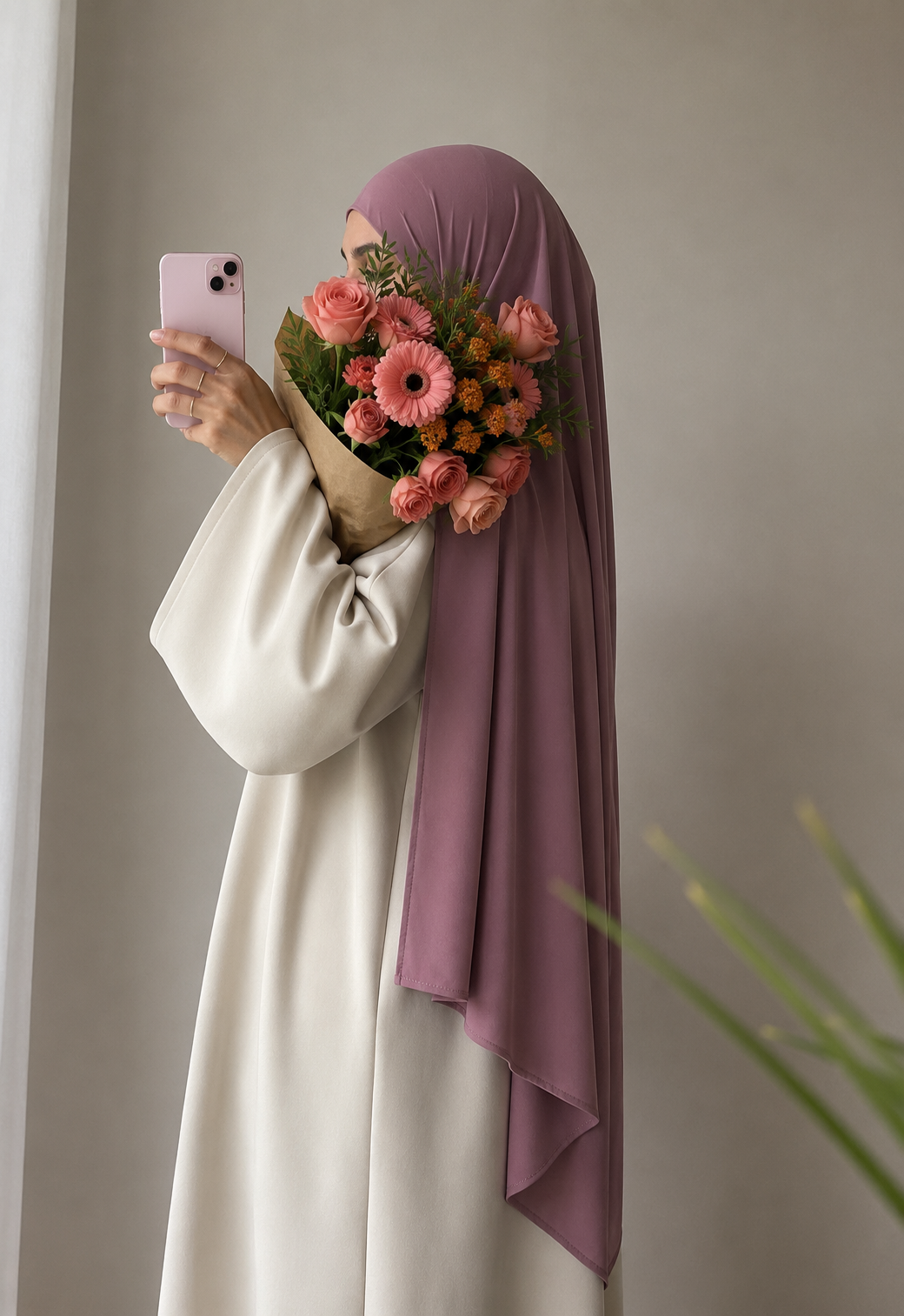 Taupe beige Airsoft Hijab