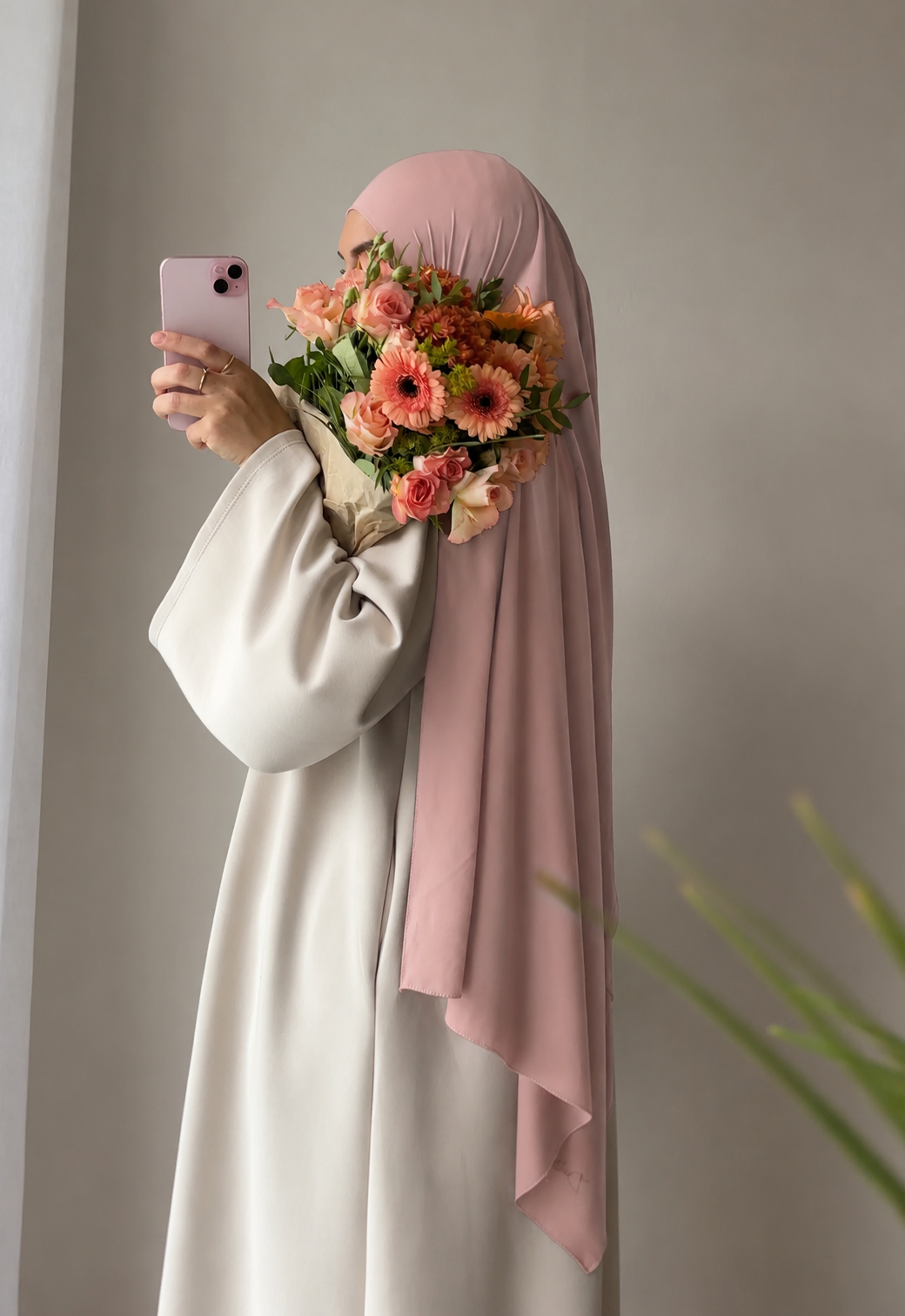Powder pink Airsoft hijab