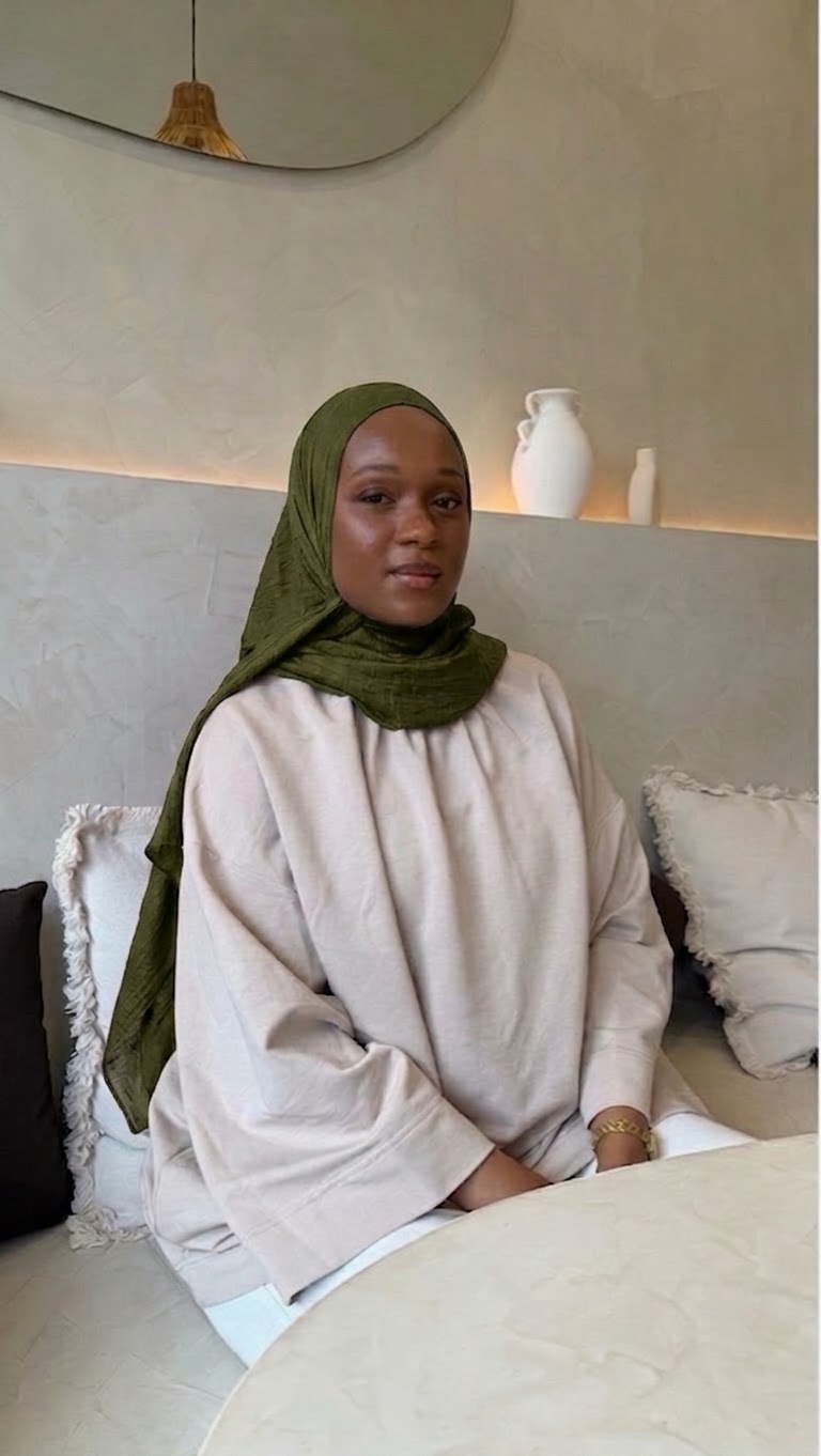 Voile Hijab 100% Coton Extra Long - 200x90cm vert olive